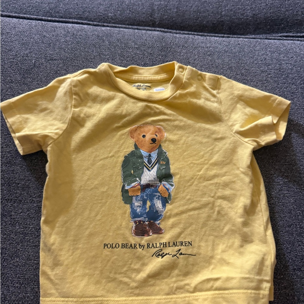 Ralph Lauren Kids Yellow Polo Bear Tee